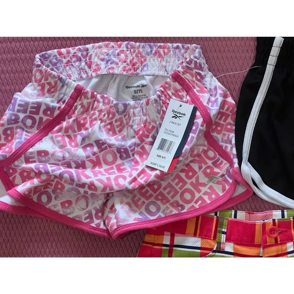 NWT❤️2 pcs Rebook Shorts & Gymboree plaids Short sz7